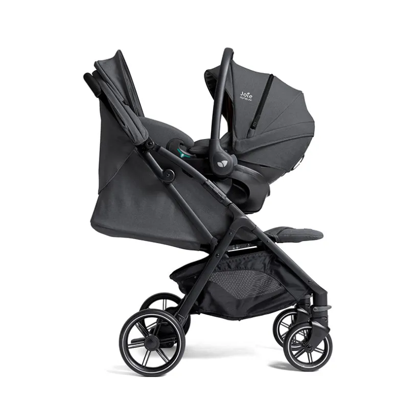Kinderwagen Parcel LX Ebony compact ultralicht met verstelbare zitting en Autoclick-harnas Joie