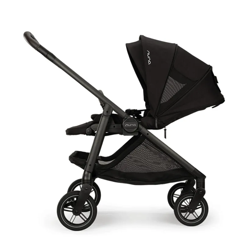 Kinderwagen Swiv caviar met 360° draaibare wielen en omkeerbare zitting