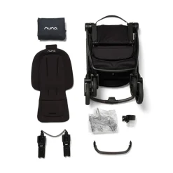 Kinderwagen Swiv caviar met 360° draaibare wielen en omkeerbare zitting