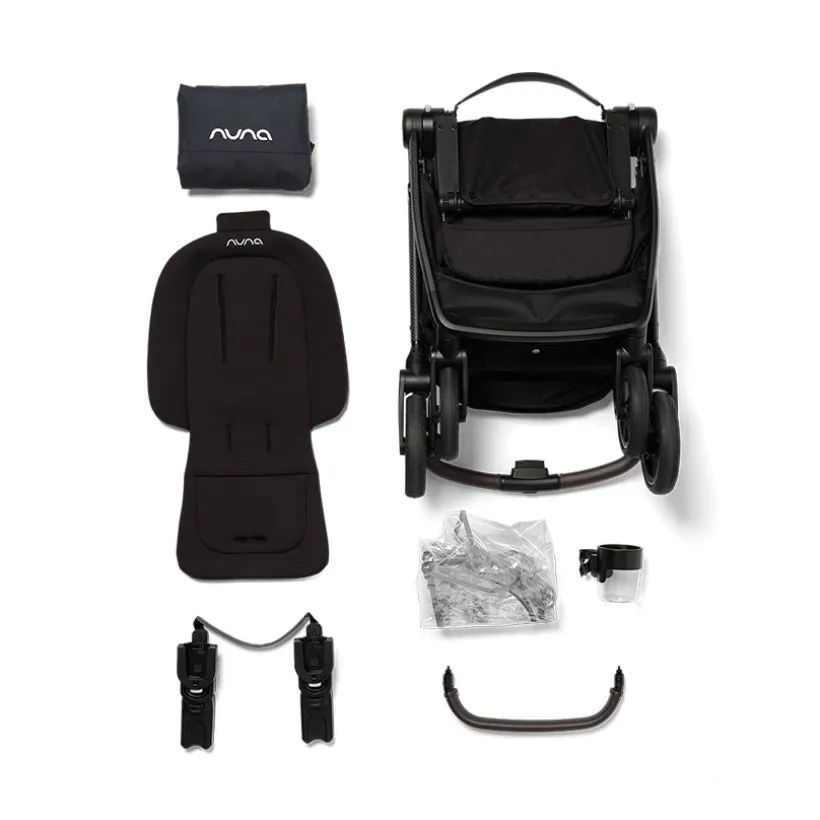 Kinderwagen Swiv caviar met 360° draaibare wielen en omkeerbare zitting