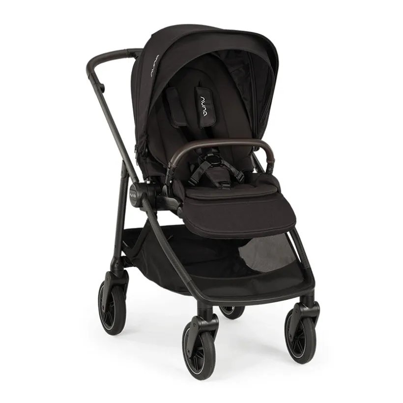 Kinderwagen Swiv caviar met 360° draaibare wielen en omkeerbare zitting