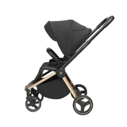 Kinderwagen trio Alba met draagmand zwart/champagne