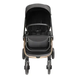 Kinderwagen trio Alba met draagmand zwart/champagne