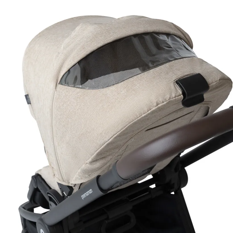 Kinderwagen trio Alba met draagmand beige/zwart