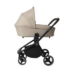 Kinderwagen trio Alba met draagmand beige/zwart