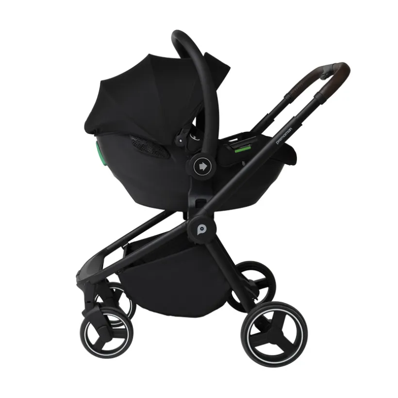 Kinderwagen trio Alba met draagmand beige/zwart