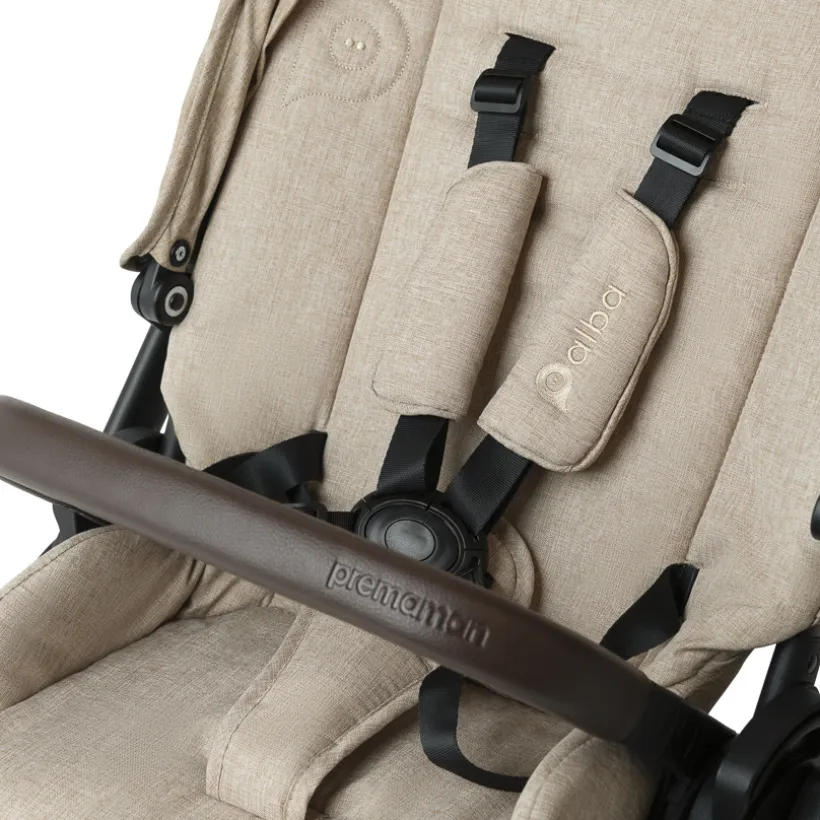 Kinderwagen trio Alba met draagmand beige/zwart