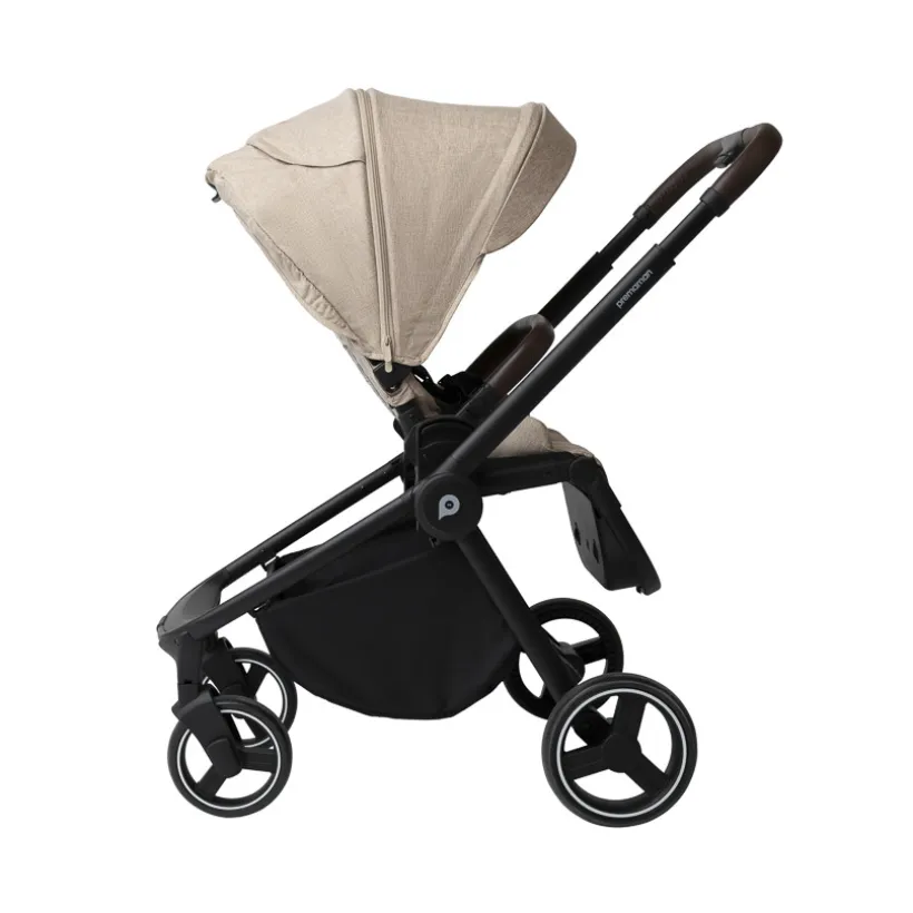Kinderwagen trio Alba met draagmand beige/zwart