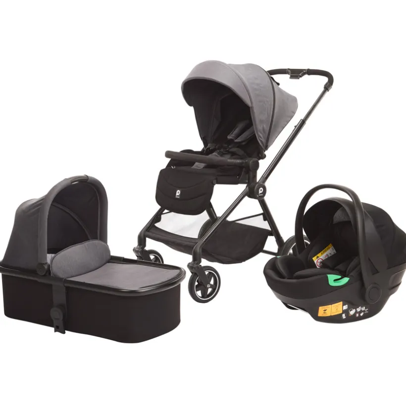 Kinderwagen trio Athéna met i-Prim autostoel in grijs