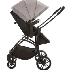 Kinderwagen trio combinatie met autostoel en mand grijs gemêleerd/zwart