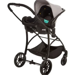 Kinderwagen trio combinatie met autostoel en mand grijs gemêleerd/zwart