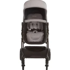 Kinderwagen trio combinatie met autostoel en mand grijs gemêleerd/zwart