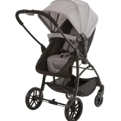 Kinderwagen trio combinatie met autostoel en mand grijs gemêleerd/zwart