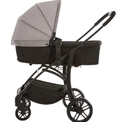 Kinderwagen trio combinatie met autostoel en mand grijs gemêleerd/zwart