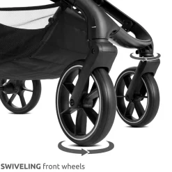 Kinderwagen Venice + Draagmand + Adapters Zwart