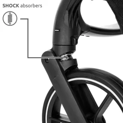 Kinderwagen Venice + Draagmand + Adapters Zwart
