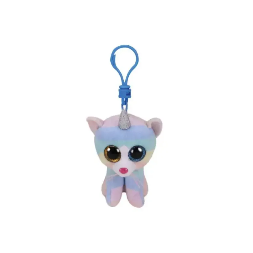 Kleine Beanie Boo's sleutelhanger pluche Heather de kat-eenhoorn