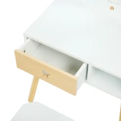 Kleine functionele kaptafel met houten kruk