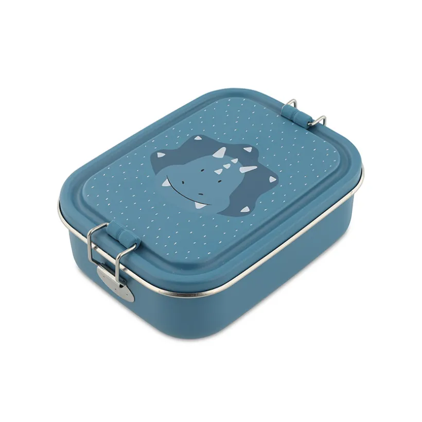 kleine lunchbox roestvrij staal Mr. Triceratops blauw