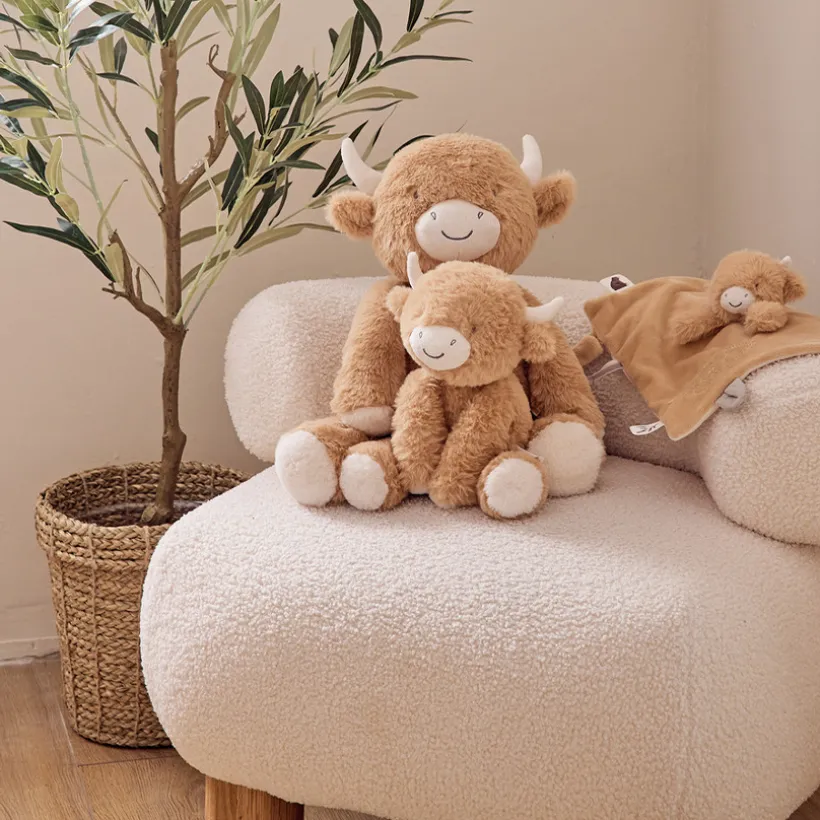 Kleine pluche Fluffy Highland-koe beige uit collectie Fluffy, Orso & Lily
