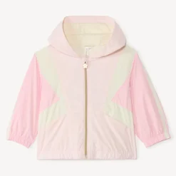 Kleurblok capuchon windjack voor babymeisjes