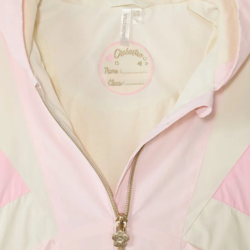 Kleurblok capuchon windjack voor babymeisjes