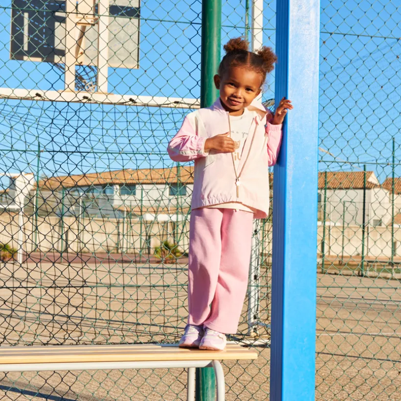 Kleurblok capuchon windjack voor babymeisjes