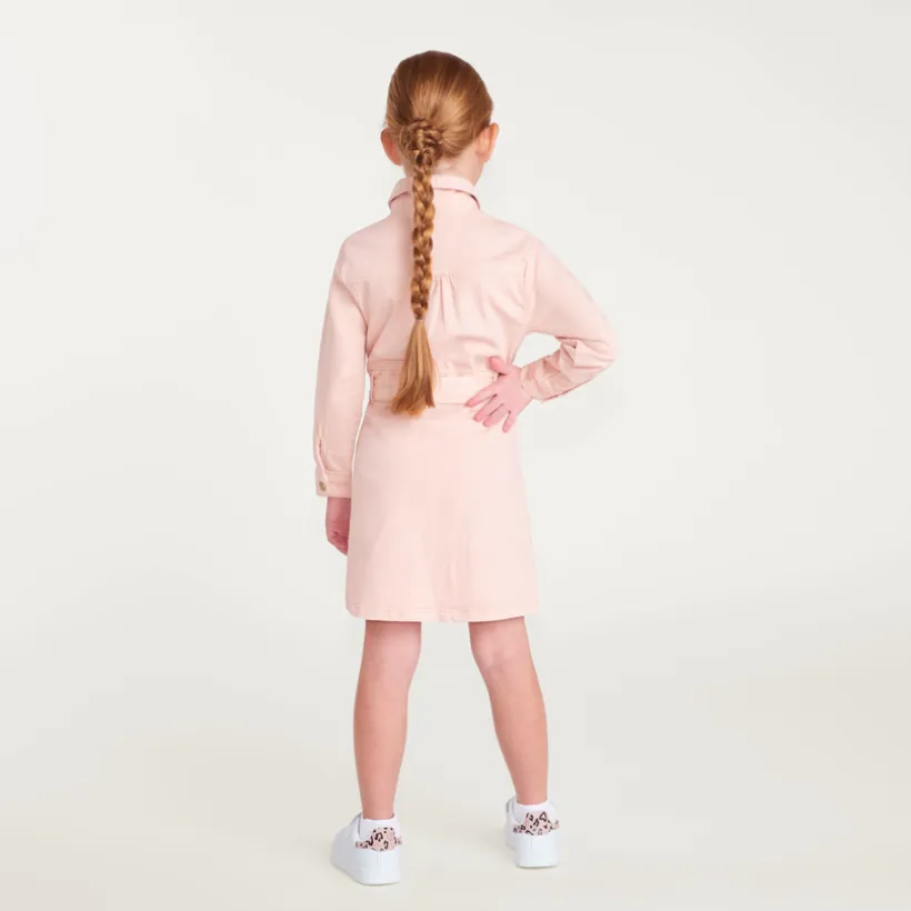 Kleurige denim jurk met lange mouwen voor meisjes