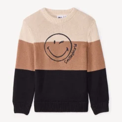 Knit sweater met color block effect van SmileyWorld jongens