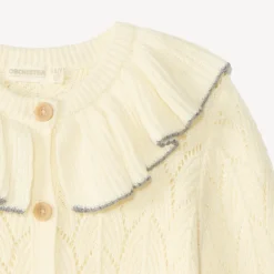 Knit vest with ruffled collar for girls