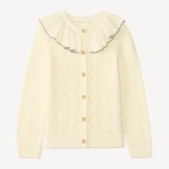 Knit vest with ruffled collar for girls