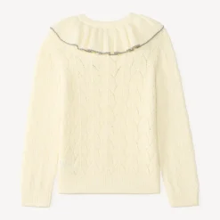 Knit vest with ruffled collar for girls