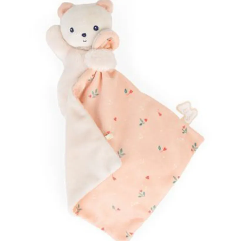 Knuffel Beertje met knuffelvierkant zachtheid blaadjes van liefde