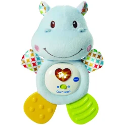 Knuffel Bijtring Nijlpaardje Blauw