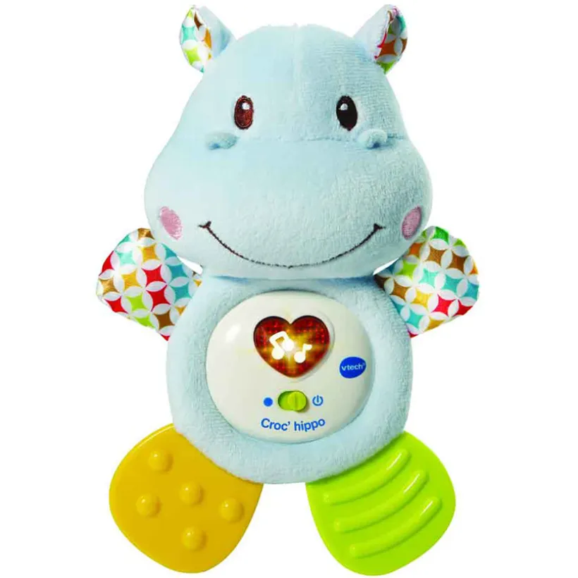 Knuffel Bijtring Nijlpaardje Blauw