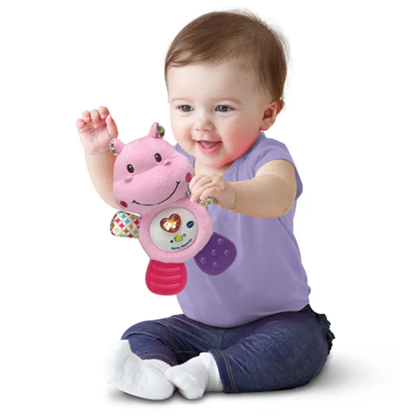 Knuffel Bijtring Nijlpaardje Blauw