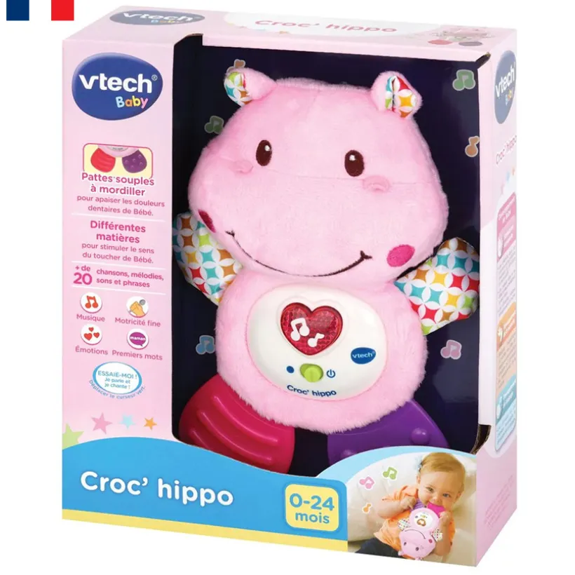 Knuffel Bijtring Nijlpaardje Blauw