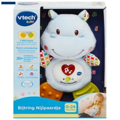 Knuffel Bijtring Nijlpaardje Blauw NL