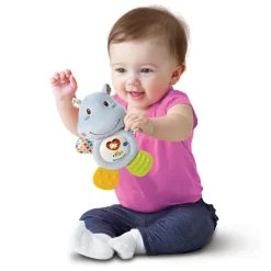Knuffel Bijtring Nijlpaardje Blauw NL