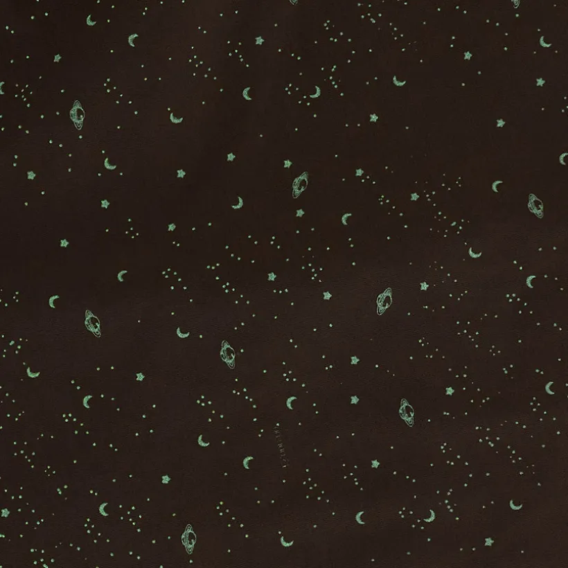 Knuffeldeken Lapidou taupekleurig met glow-in-the-dark print en fopspeenclip