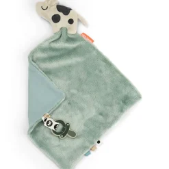 Knuffel-dekentje & fopspeenhouder Dotti Blauw 28x28 cm