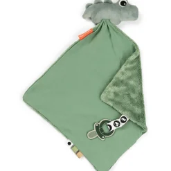 Knuffel-dekentje & fopspeenhouder Croco Groen 28x28 cm