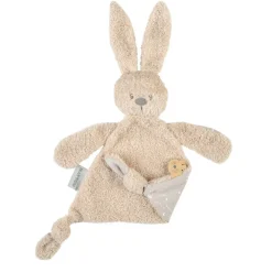 Knuffeldoekje driehoek Teddy konijn Lapidou beige met fosforescerend patroon