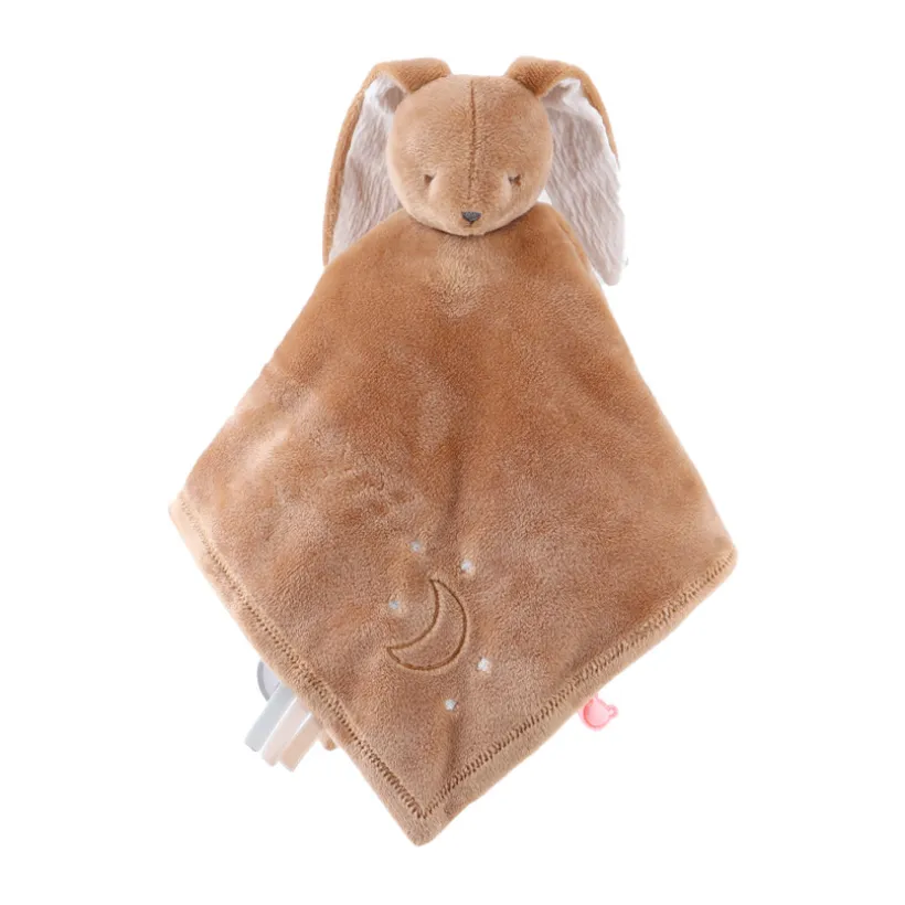 knuffeldoekje Moka het konijn omkeerbaar met dag- en nachtritme, bi-materiaal