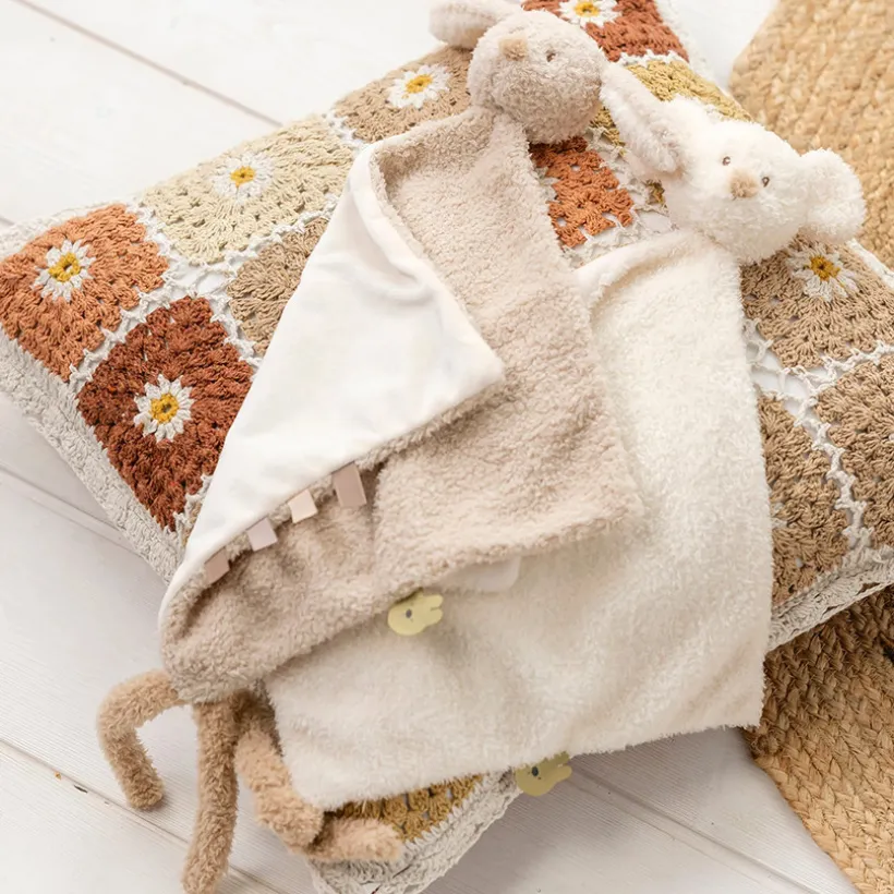 Knuffeldoekje Muis Teddy - Maxi - Ecru - 28 cm