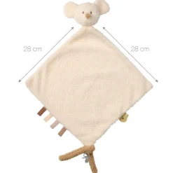 Knuffeldoekje Muis Teddy - Maxi - Ecru - 28 cm