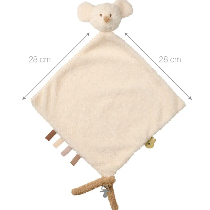 Knuffeldoekje Muis Teddy - Maxi - Ecru - 28 cm
