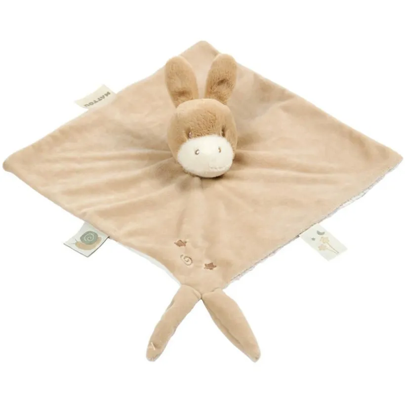 Knuffel doudou Ezeltje Loulou 28x28cm Karamel