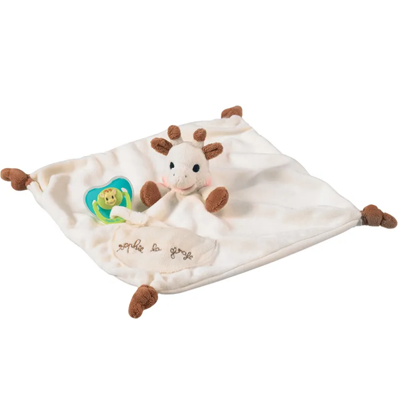 Knuffel doudou Sophie la Girafe met fopspeenketting - Ecru