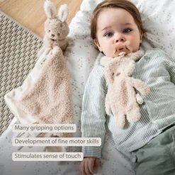 Knuffel fopspeenhouder Konijn Teddy bouclette Ecru